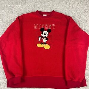 Disney Red Crewneck Sweater with Mickey Mouse